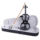 Glarry GV502 4/4 Acoustic Silent Electric Violin with Headphone - Black